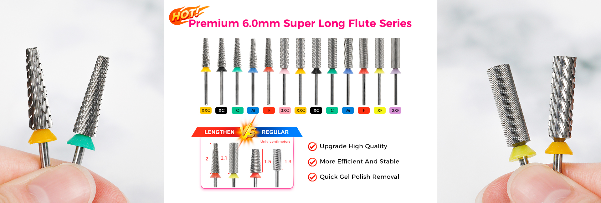 super long nail drill bits