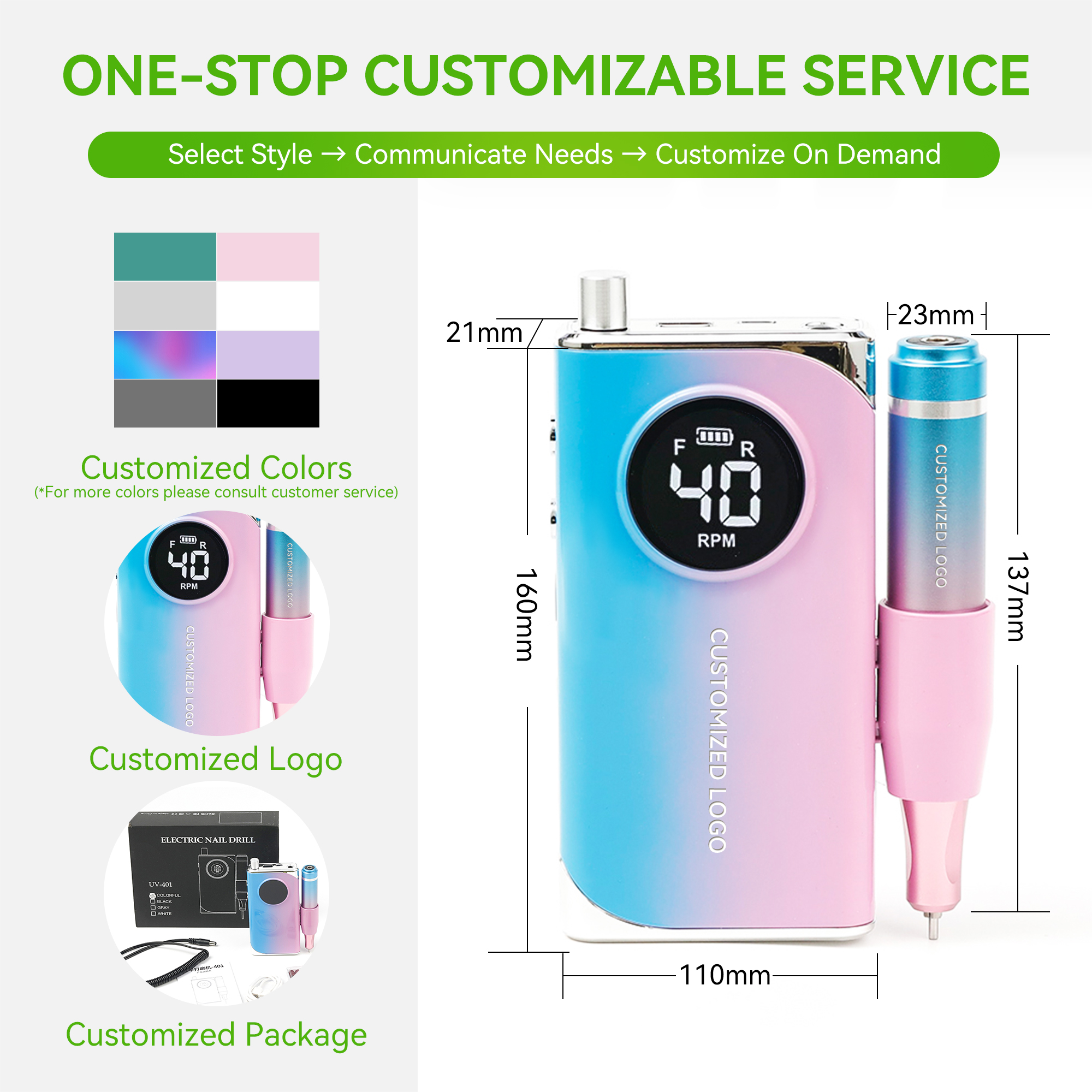 Excellent Nail Drill Machine Mini Nail E-file Brushless Electronic Nail Drill Pen