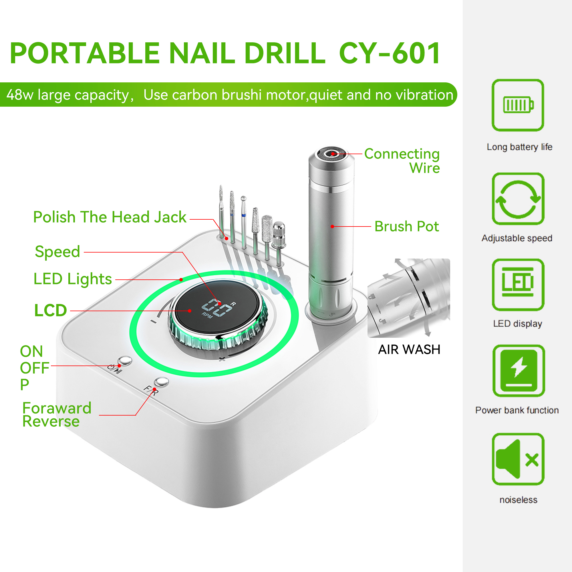 Best Nail Drill Machine 30000RPM Portable Nail Efile