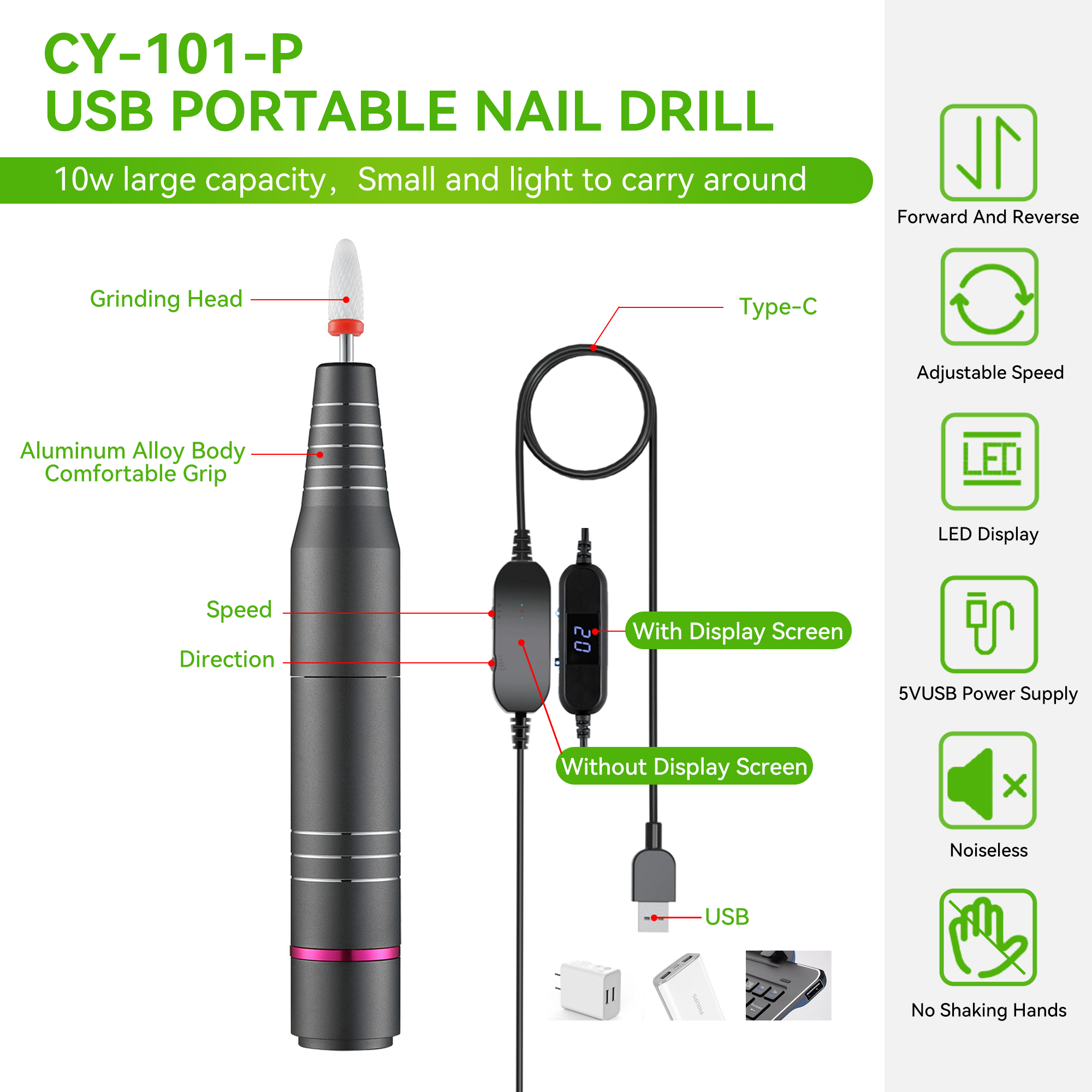 Nail Tools Factory Wholesale Customized USB Portable Nail Drill Low Noise Nail Drill Machine