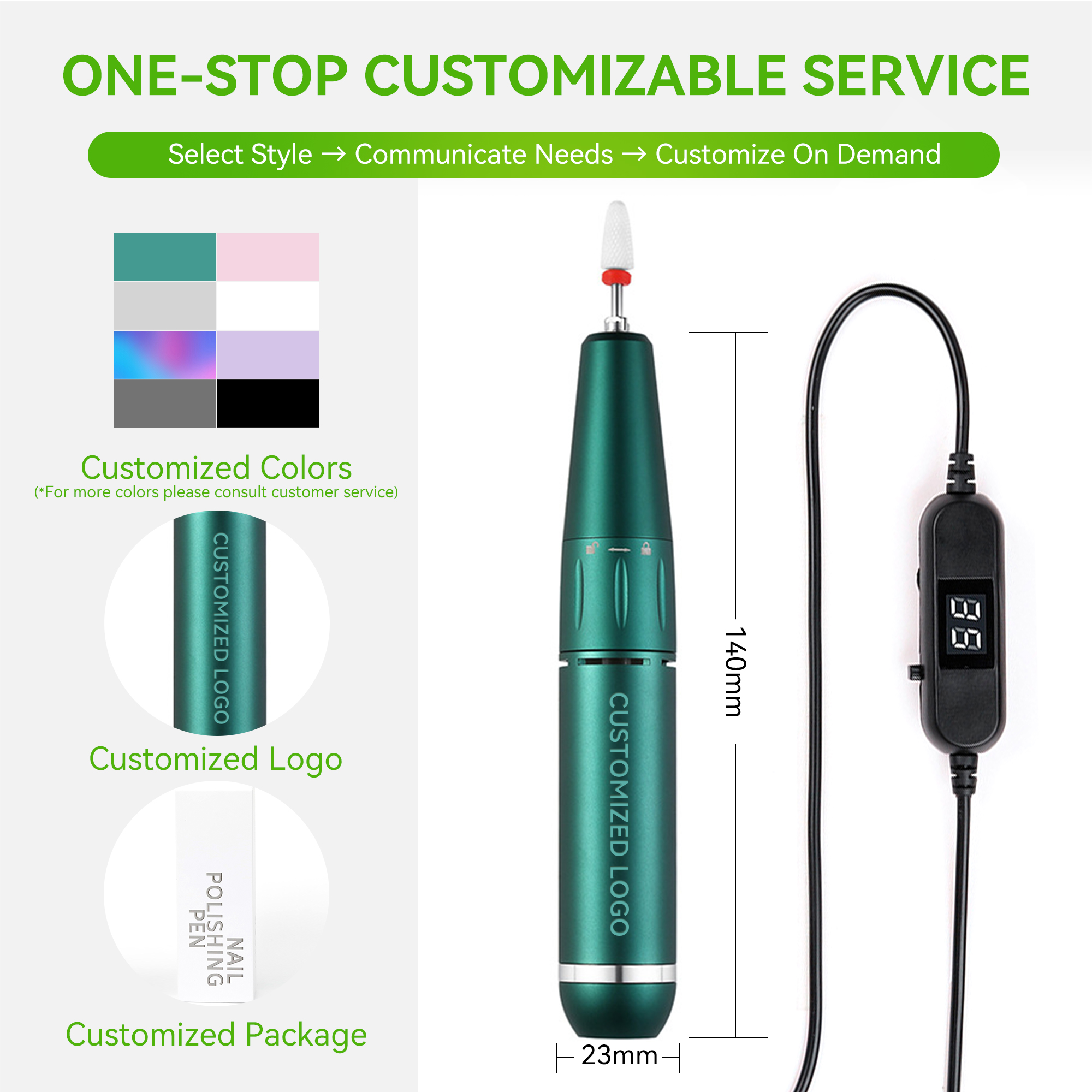 Chiyan Factory Nail Shop Customized Nail Drill Machine Usb Portable Fast Noiseless Nail Grinding Drill Machine