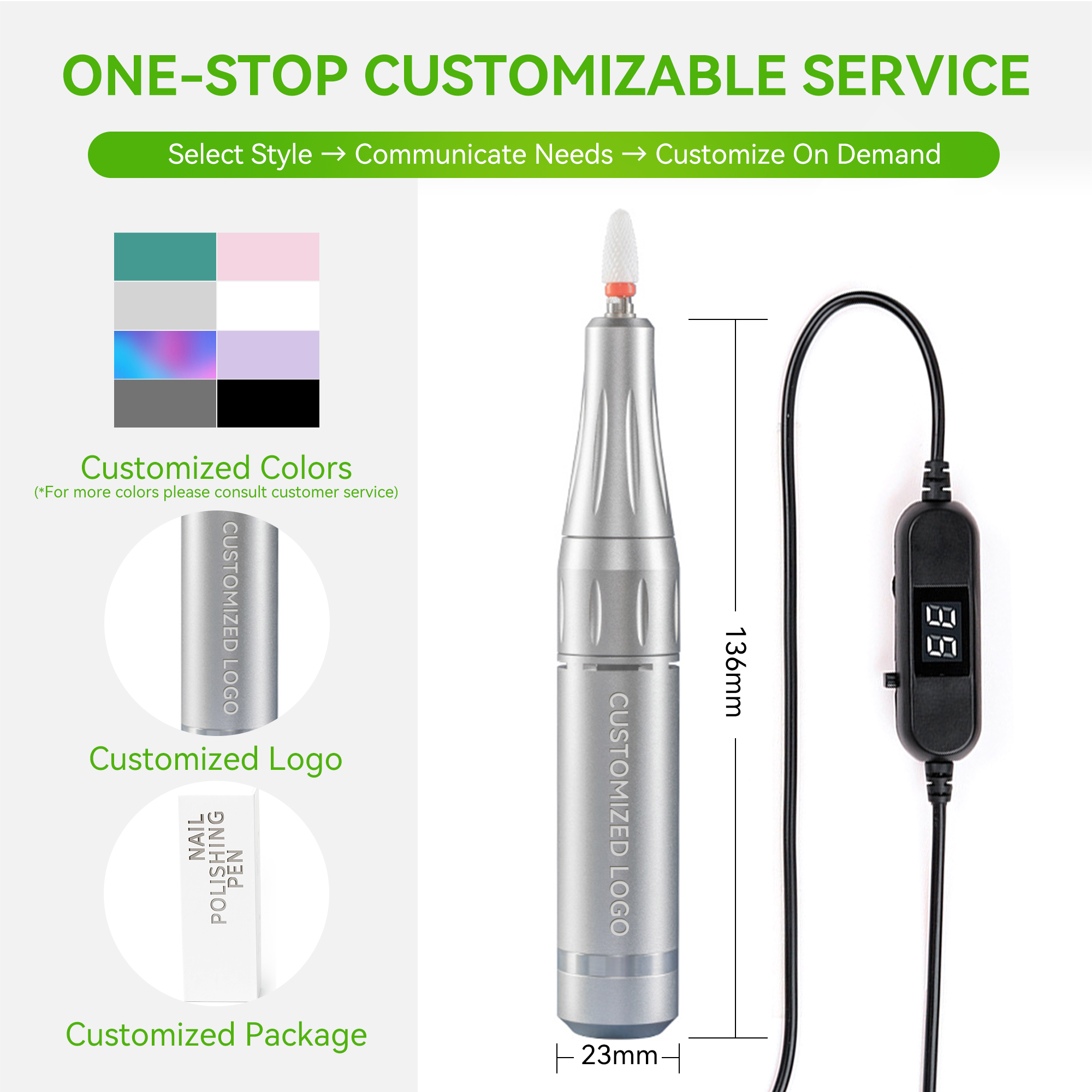 Factory Customized Nail Drill Machine Usb Portable Fast Noiseless Nail Grinding Drill Machine