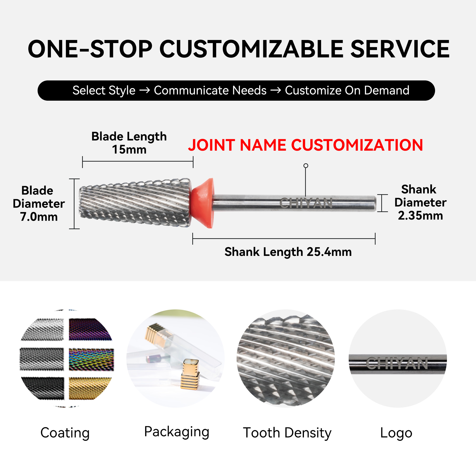 Hot Sale Factory Wholesale Nail Drill Bit 7.0mm 5 in 1 Cross Cut Bit Tungsten Steel OEM logo Drill Bit for Nails Small 4xc