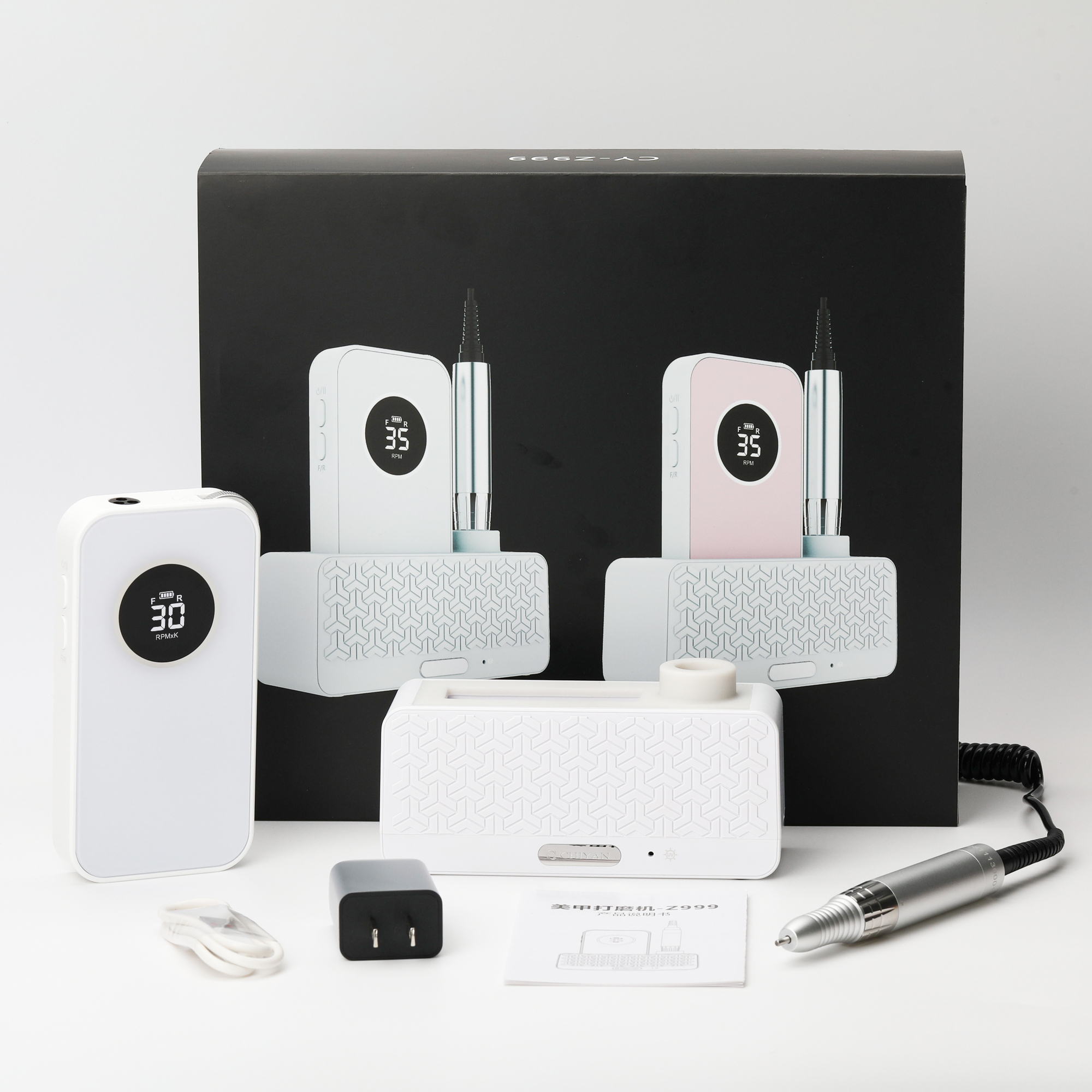 Z999 2.0 Nail Drill Machine 35000RPM Portable Nail Efile