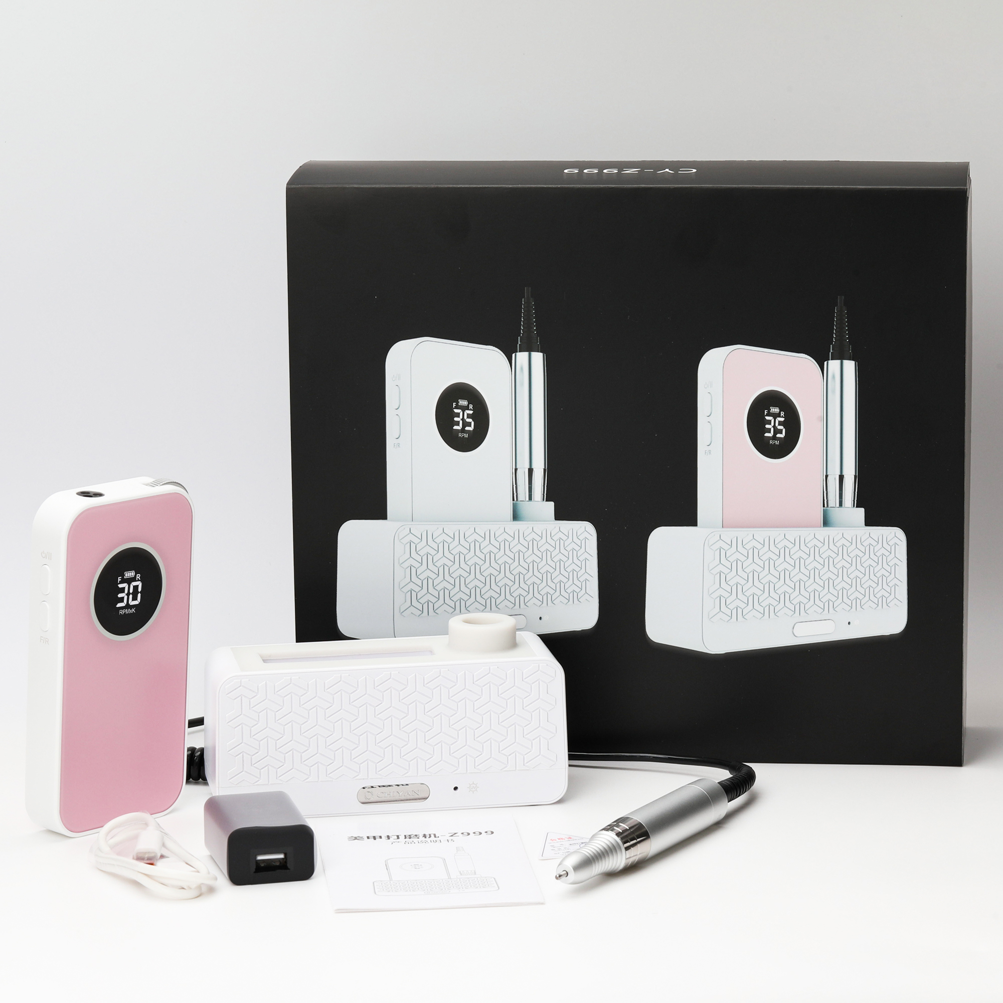 Z999 2.0 Nail Drill Machine 35000RPM Portable Nail Efile